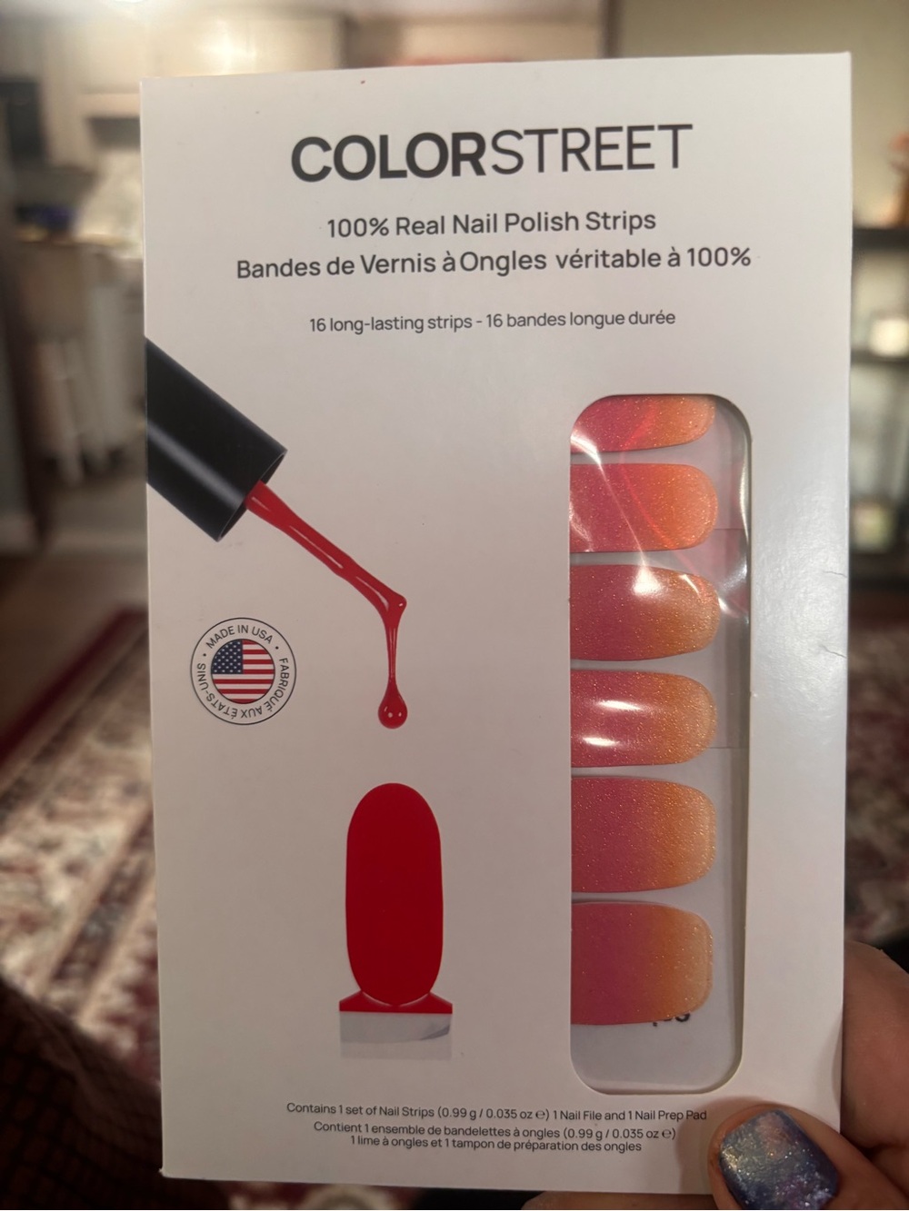 Color Street “Spring Sunrise” – Pink to Peach Shimmer Ombre Nail Strips